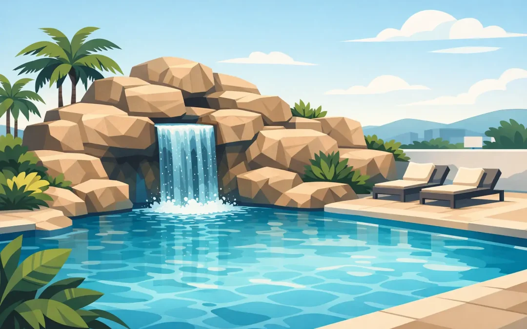 Stânci artificiale pentru piscină care schimbă tot