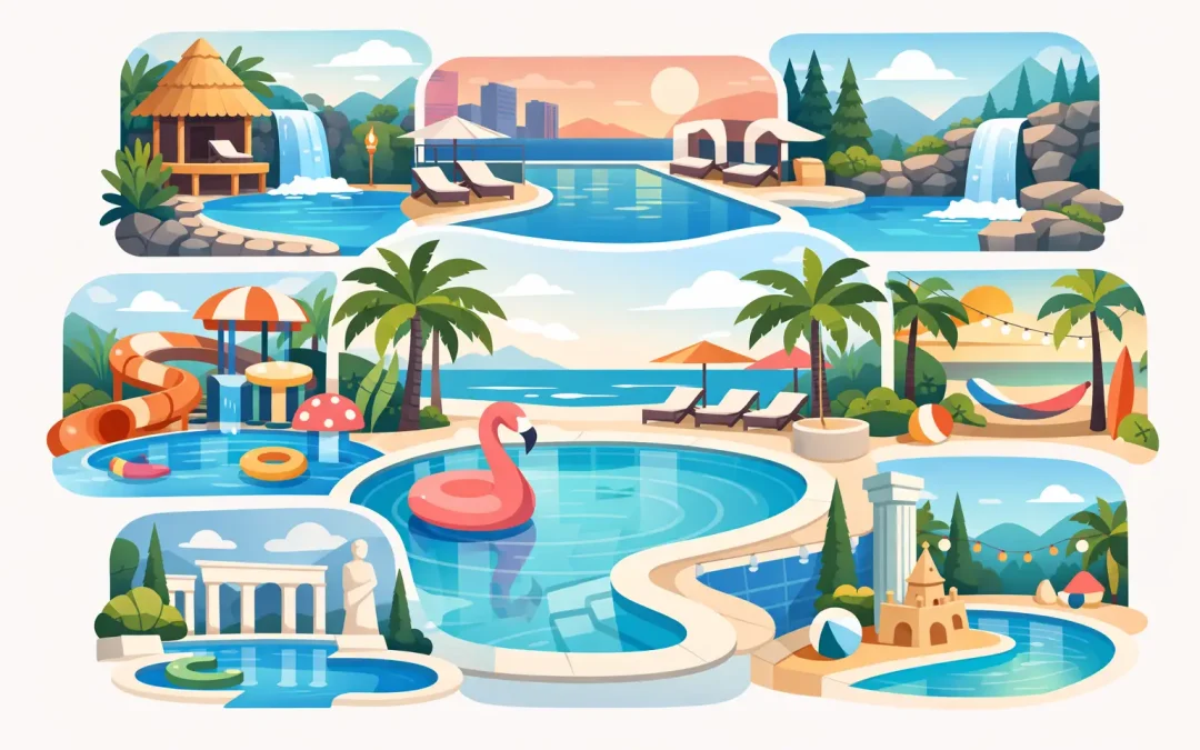 7 tipuri de amenajări tematice pentru piscine