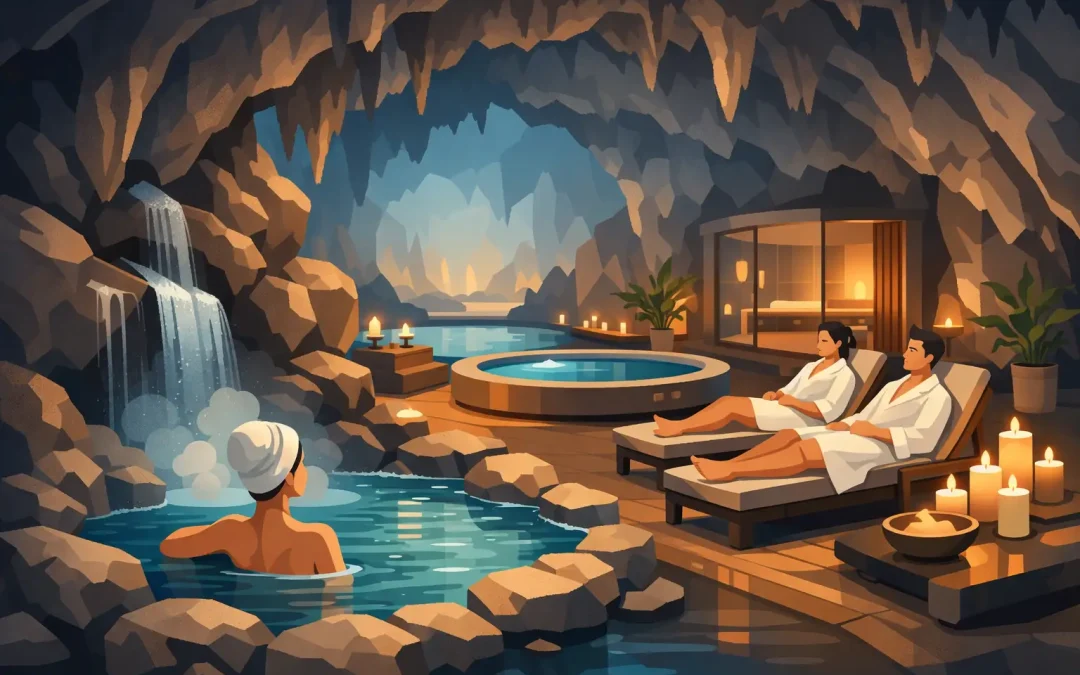 Studiu pentru proiect SPA cu decor de peșteră